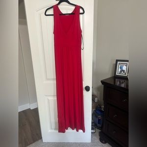 Red maxi dress